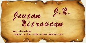 Jevtan Mitrovčan vizit kartica